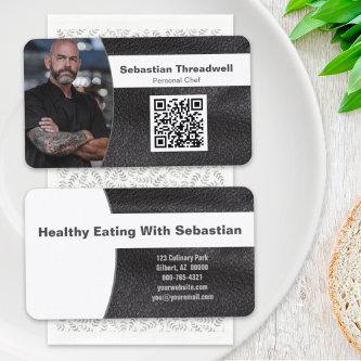 Personal Chef Faux Leather Custom Photo QR Code