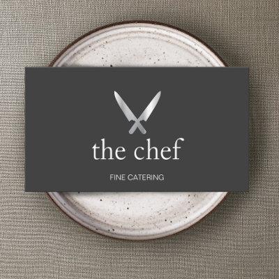 Personal Chef Knife Logo Simple Culinary Catering