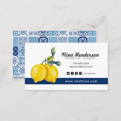 Personal Chef or Restaurant Lemon & Blue Tile