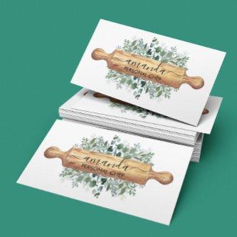 Personal Chef Pastry Catering Rolling Pin Leaves