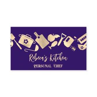 Personal Chef Restaurant Catering Logo QR BluNavy