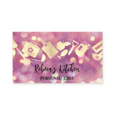 Personal Chef Restaurant Catering Logo QR CodePink