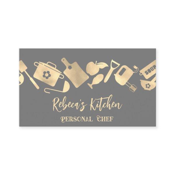 Personal Chef Restaurant Catering Logo QR Gray