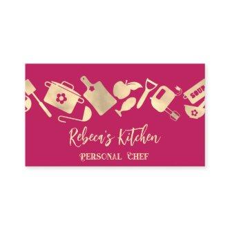 Personal Chef Restaurant Catering Logo QR Pink