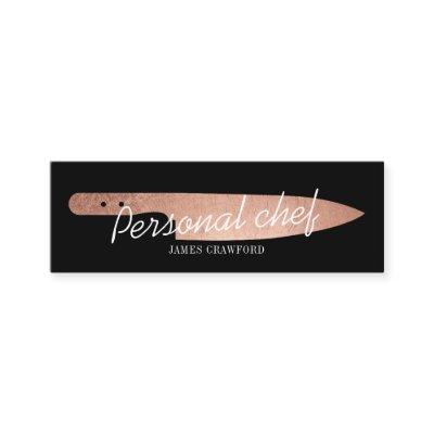 Personal chef rose gold knife minimalist catering mini