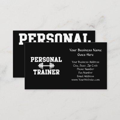 Personal Trainer Black and White Dumbell Training