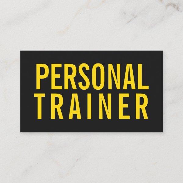 Personal trainer fitness black and yellow modern