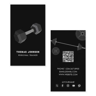 Personal Trainer Fitness Dumbbell QR Code