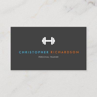 PERSONAL TRAINER LOGO with BLUE and ORANGE TEXT