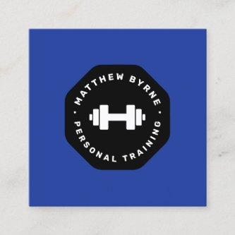 Personal Trainer Training Blue Emblem   Square