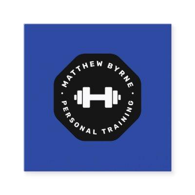 Personal Trainer Training Blue Emblem   Square