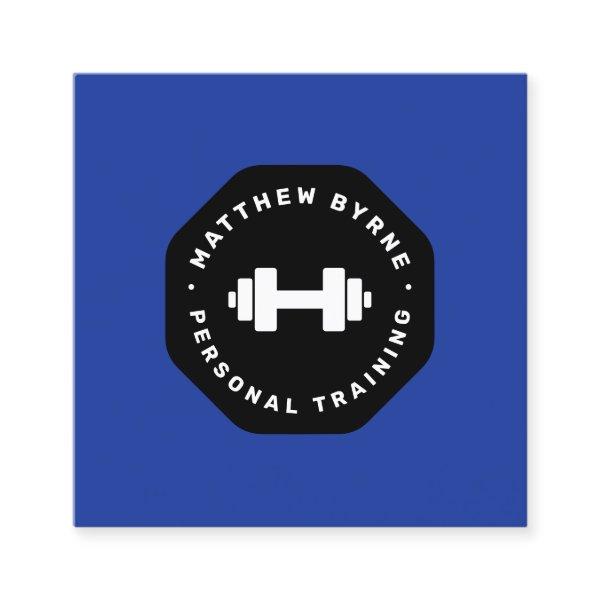 Personal Trainer Training Blue Emblem   Square