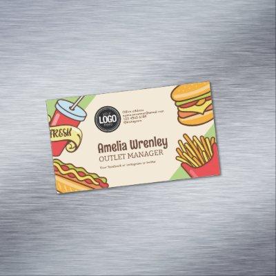 Personalize Business Logo | Hamburger Hotdog Theme  Magnet