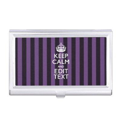 Personalize it Keep Calm Your Text Purple Stripes  Case