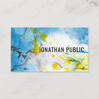 Personalize Professional Trendy Blue Yellow Modern