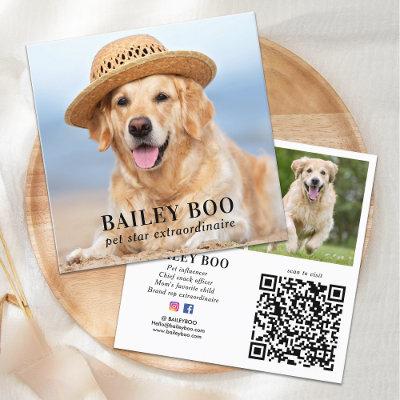 Personalized 3 Photo Modern Social Media QR Code Square
