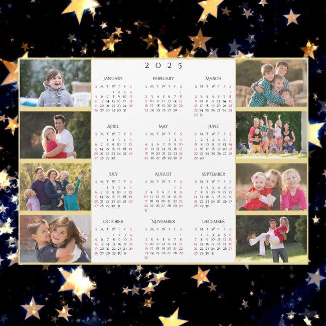 Personalized 8 Photo Collage 2025 Family Calendar