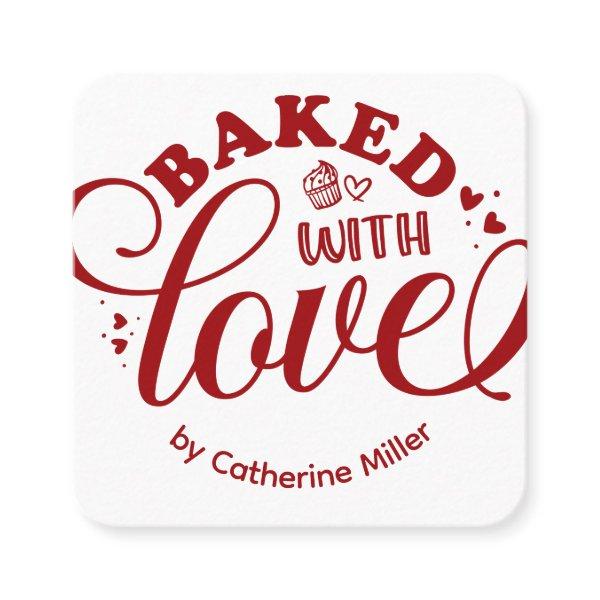 Personalized Baked With Love Bakery Square