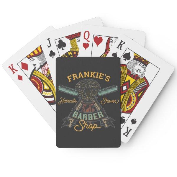 Personalized Barber Shop Retro Haircuts Shaves  Poker Cards