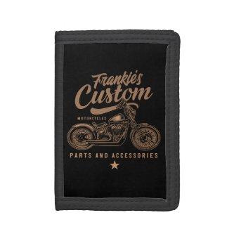 Personalized Biker Custom Bobber Motorcycle Garage Trifold Wallet