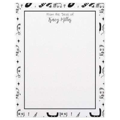 Personalized Black and White Fifties Style Retro Letterhead