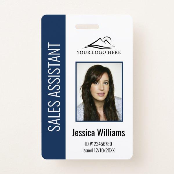 Personalized Blue Corporate Employee Security ID Badge