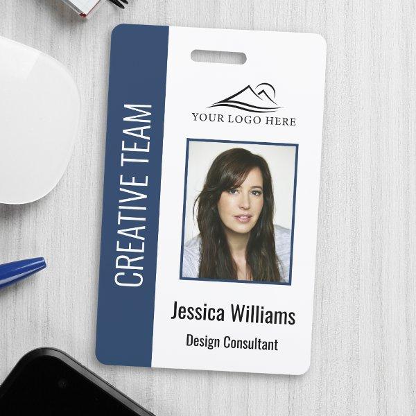 Personalized Blue Corporate Employee Security ID Badge