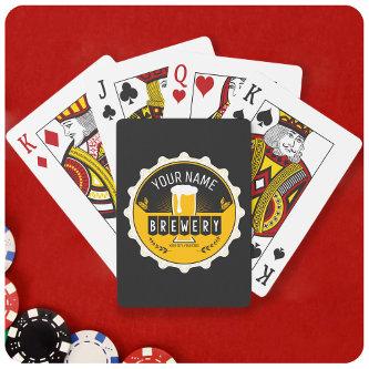 Personalized Brewery Beer Bottle Cap Bar Playing Cards