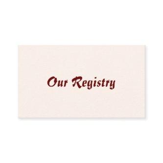 Personalized Bride & Groom Registry Card