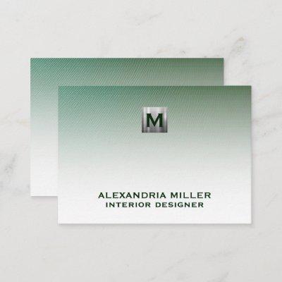 Personalized Brushed Silver Monogram Name Title Note Card