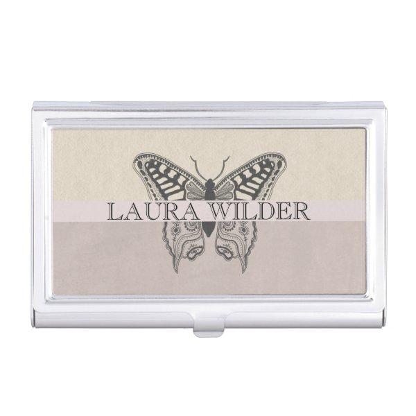 Personalized Butterfly Illustration Name Monogram  Case