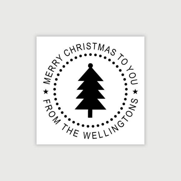 Personalized Christmas with Tree Embosser Seal