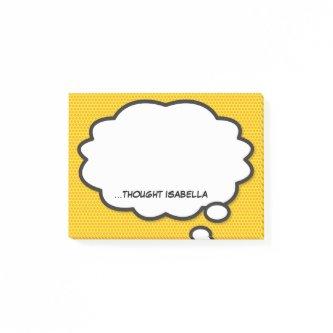 Personalized Comic Book Fun Think Bubble Post-it Notes