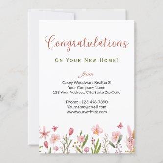Personalized Congratulations Realtor Floral Card