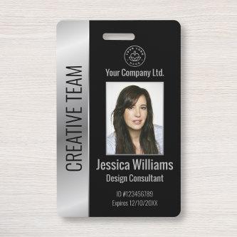 Personalized Corporate Employee Black Silver ID Badge