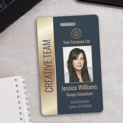 Personalized Corporate Employee Blue ID Badge