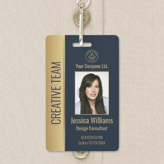 Personalized Corporate Employee Blue ID Badge