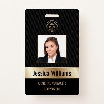 Personalized Corporate Employee Gold Black ID Badge