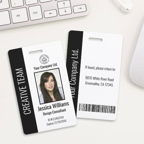 Personalized Corporate Employee ID Badge Black