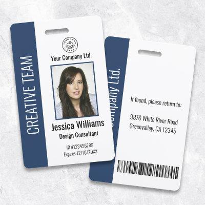 Personalized Corporate Employee ID Badge Blue