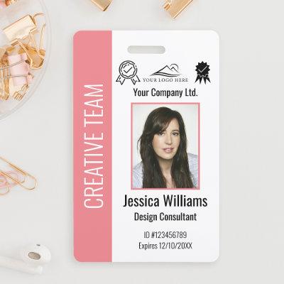 Personalized Corporate Employee ID Badge Pink