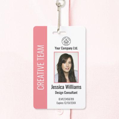 Personalized Corporate Employee ID Badge Pink