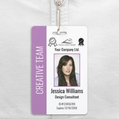 Personalized Corporate Employee ID Badge Purple