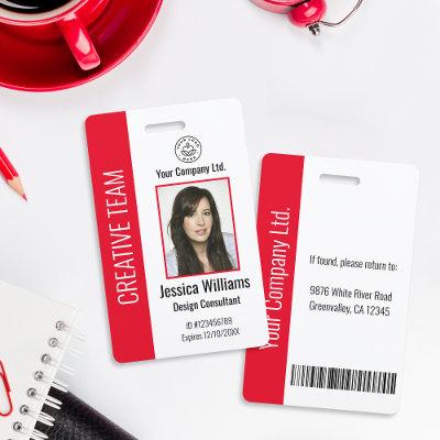 Personalized Corporate Employee ID Badge Red