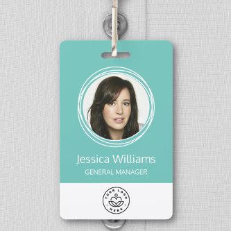 Personalized Corporate Employee ID Badge Teal