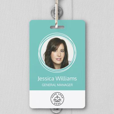 Personalized Corporate Employee ID Badge Teal