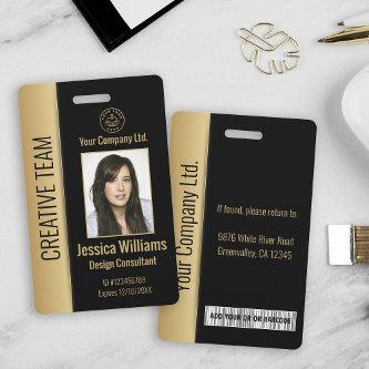 Personalized Corporate Employee Luxury Black ID Badge