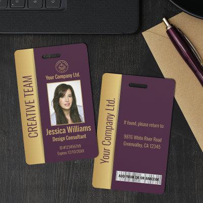 Personalized Corporate Employee Mauve ID Badge