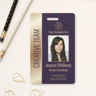 Personalized Corporate Employee Purple ID  Badge