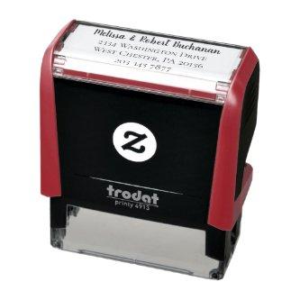 Personalized Couple Return Address and Telephone Self-inking Stamp
